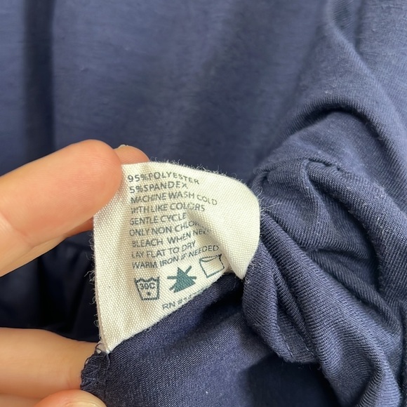 💛 Simply Southern Navy Blue Long Sleeve Ruffle Top Size S - Picture 6 of 8